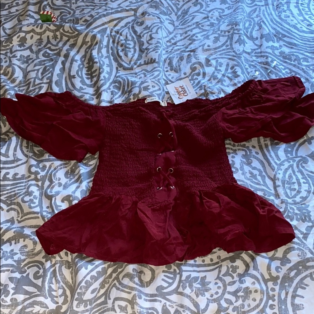 crop lace-up top